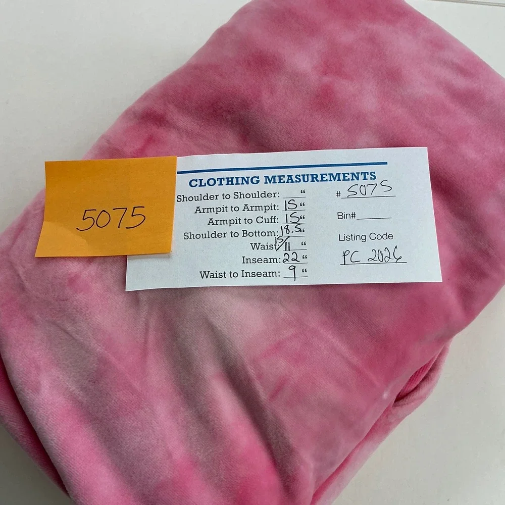 btween Pink Tie-Dye Velour Tracksuit Kids Size 8 Ruffle Shoulder Jogger Set